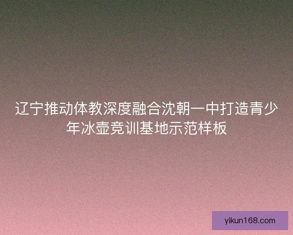 辽宁推动体教深度融合沈朝一中打造青少年冰壶竞训基地示范样板