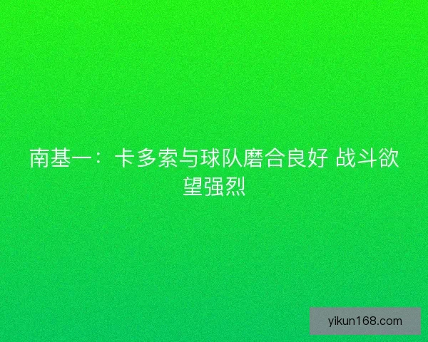 南基一:卡多索与球队磨合良好 战斗欲望强烈 南基一:卡多索与球队磨合良好 战斗欲望强烈